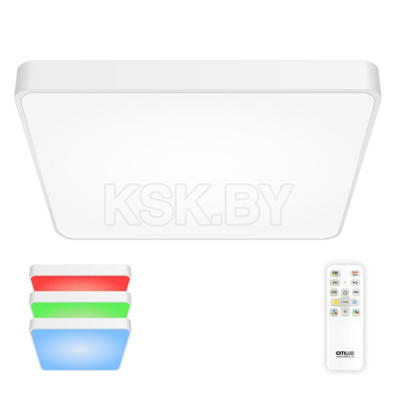 Светильник потолочный CL724K105G0 105Вт квадрат, белый с RGB Купер Citilux (CL724K105G0) 