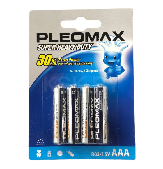 Батарейка AAA R03 BL-4 (упак. 4шт.) 1.5V Samsung Pleomax Super Heavy Dytu (C0019248) 