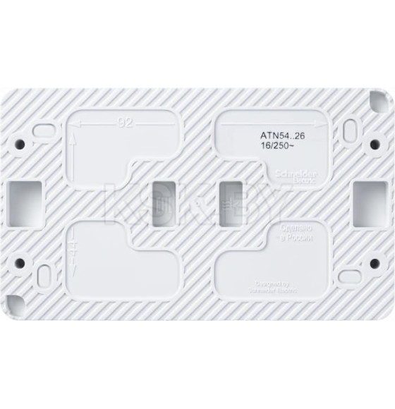 Розетка двойная с з/к защ. шторки IP54 белый profi54 Schneider Electric Atlasdesigne (ATN540126) 