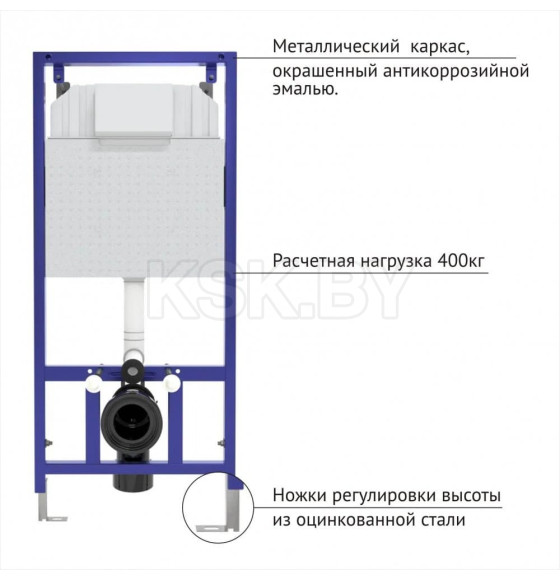 Комплект Berges (Инсталляция NOVUM 525, кнопка L1, унитаз OKUS, сиденье дюропласт Toma Slim SO) (043263) 