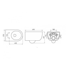 Комплект Berges (Инсталляция NOVUM 525, кнопка L1 белая, унитаз EGO Rimless, сидение Okus Slim SO)