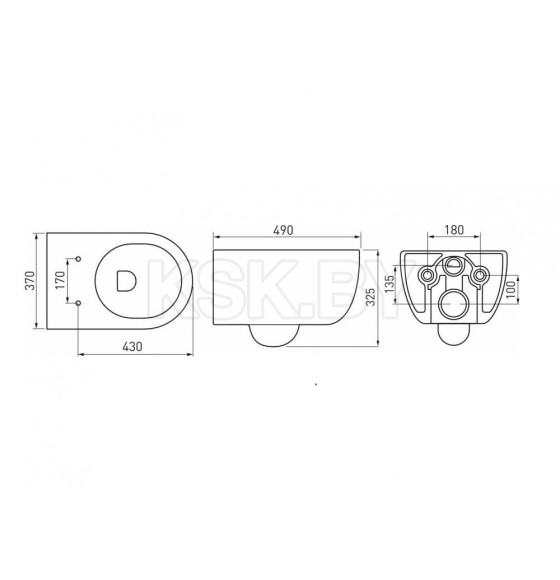 Комплект Berges (Инсталляция NOVUM 525, кнопка L1 белая, унитаз EGO Rimless, сидение Okus Slim SO) (043309) 