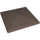 Крышка для столба забора бетонная 450х450х80мм графит (матовая с закругленными углами)