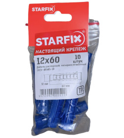 Дюбель распорный 12х60 мм четырехсегментный (10 шт в зип-локе) STARFIX