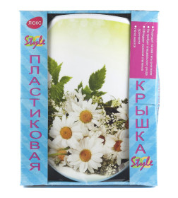 Сиденье для унитаза пластмассовое 45*37 см, (ромашки)