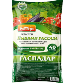 Почвогрунт "Пышная рассада" 40л, Гаспадар