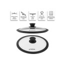 Крышка стеклянная, 260 мм, с силиконовым ободом, круглая, Handy (Хенди), PERFECTO LINEA (25-026350)