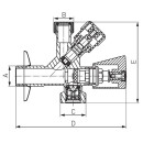 Кран шаровой Ferro вр 1/2 нр 1/2(закр) нр 3/4 (закр), CF5105 (CF5105) 