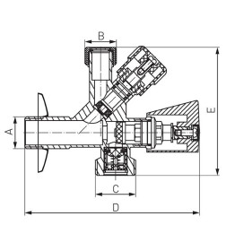 Кран шаровой Ferro вр 1/2 нр 1/2(закр) нр 3/4 (закр), CF5105