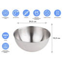 Миска для взбивания из нержавеющей стали, диаметр 24.5 см, с мерной шкалой, серия CHEF, PERFECTO LINEA (24.5х10.5см., 2800 мл) (24-024105) 