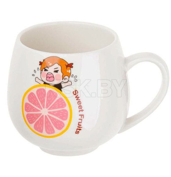 Кружка керамическая, 350 мл, Sweet fruits, грейпфрут, PERFECTO LINEA (17-301112) 