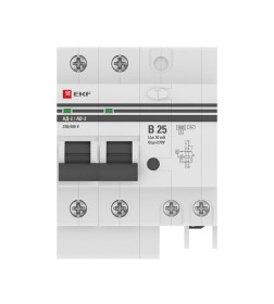 Дифференциальный автомат АД-2 25А/30мА (х-ка В, АС, электронный) 4,5кА EKF PROxima