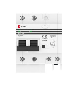 Дифференциальный автомат АД-2 40А/300мА (хар. C, AC, электронный) 6кА EKF PROxima