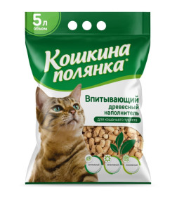 Наполнитель древесный "Кошкина Полянка"   5л (3кг)