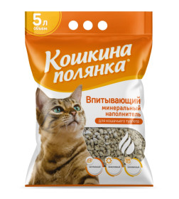 Наполнитель впитывающий "Кошкина Полянка" (цеолит)  5л