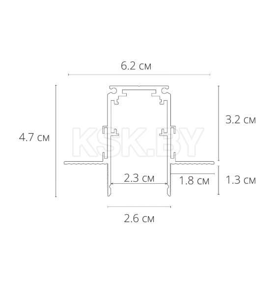 Шинопровод встраиваемый (трек) 1м Arte Lamp LINEA-ACCESSORIES A471133 (A471133) 