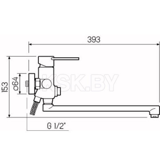 Смеситель для ванны РМС SL130-006EK (SL130-006EK)
