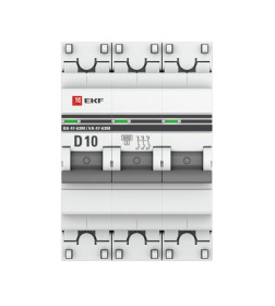 Автоматический выключатель 3P 10А (D) 6кА ВА 47-63M без теплового расцепителя EKF PROxima
