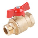 Кран шаровой стандарт. 3/4" нар.-вн. бабочка PN1,6 МПа; 11Б27п7, Цветлит (ZW10080) 