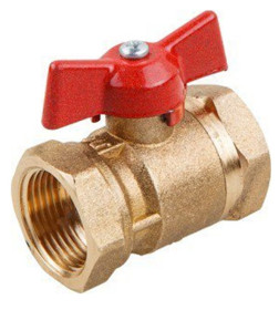Кран шаровой 3/4" вн.-вн. бабочка PN1,6 МПа; 11Б27п5, Цветлит