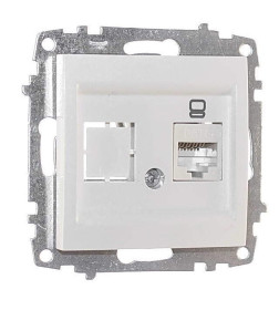 Розетка для комп.+гнездо RJ-45 белоснежный Cat6 Zena-Vega EL-BI