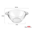 Салатник стеклянный с ручками, 450 мл, Clear, PERFECTO LINEA (22-450200) 