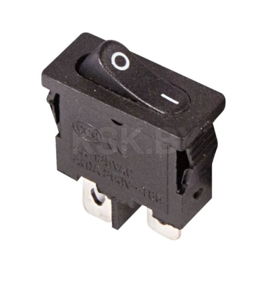 Выключатель клавишный 250V 6А (2с) ON-OFF черный Mini (RWB-201, SC-768)  REXANT (36-2050) 