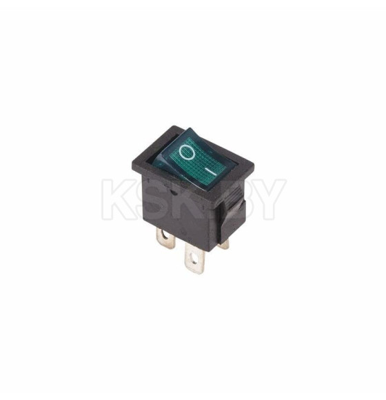 Выключатель клавишный 250V 6А (4с) ON-OFF зеленый с подсветкой Mini (RWB-207, SC-768) REXANT (36-2193) 