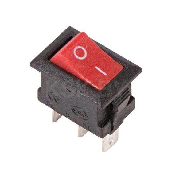 Переключатель клавишный 250V 3А (3с) ON-ON красный Micro (RWB-102) REXANT (36-2031) 