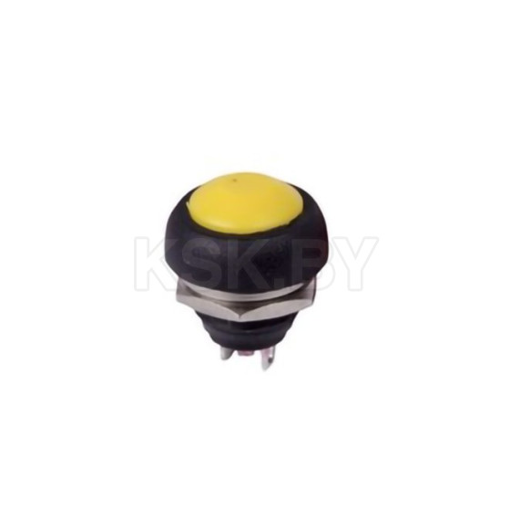 Выключатель-кнопка 250V 1А (2с) OFF-(ON) Б/Фикс желтая Micro (PBS-33В) REXANT (36-3052) 