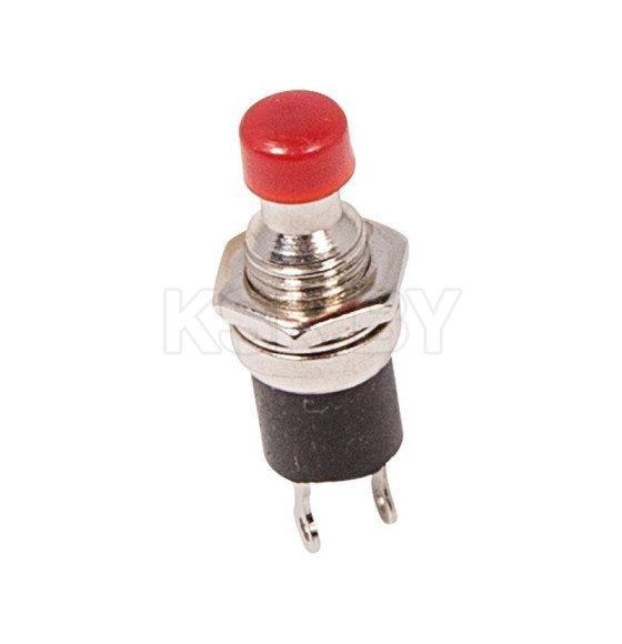 Выключатель-кнопка металл 220V 2А (2с) OFF-(ON) Ø7.2 красная Micro (RWD-301, PBS-10B) REXANT (36-3310) 