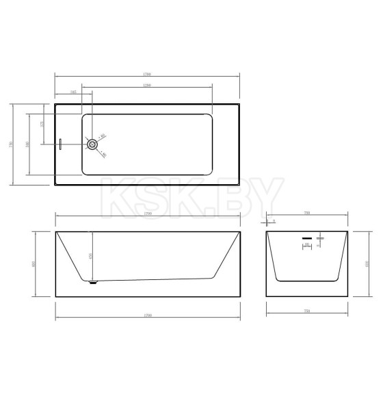 Акриловая ванна Abber AB9274-1.7 (AB9274-1.7) 