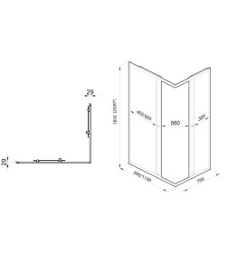 Душевое ограждение Triton Вента Блэк 100х80 см (А1, стекла прозрачные, поддон 17 см) Щ0000057855