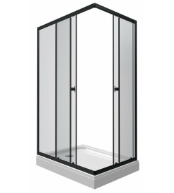 Душевое ограждение Triton Вента Блэк 100х80 см (А1, стекла прозрачные, поддон 17 см) Щ0000057855