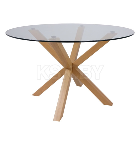 Стол DOLCE NEW, d 120*75, (стекло/дуб натуральный) (104573) 