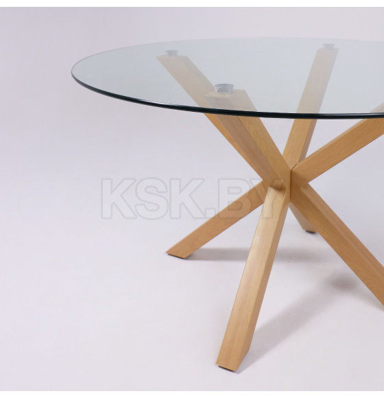 Стол DOLCE NEW, d 120*75, (стекло/дуб натуральный) (104573) 