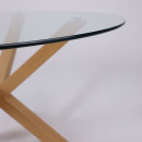 Стол DOLCE NEW, d 120*75, (стекло/дуб натуральный) (104573) 