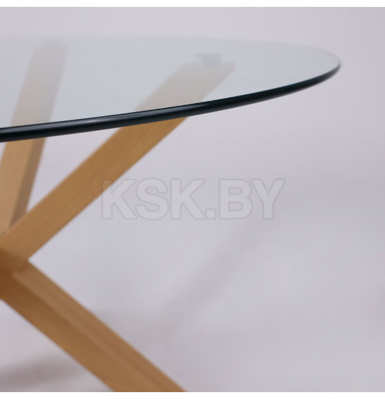 Стол DOLCE NEW, d 120*75, (стекло/дуб натуральный) (104573) 