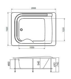 Ванна акриловая Gemy G9265 K