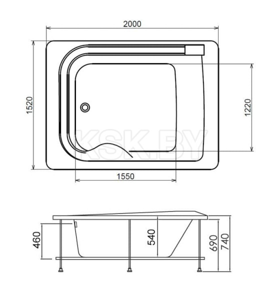 Ванна акриловая Gemy G9265 K (G9265 K) 