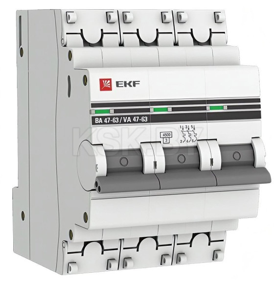 Автомат ВА 47-63, 3Р 25А 4,5кА хар.С EKF Proxima (mcb4763-3-25c-pro) 