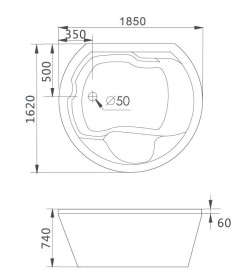 Ванна акриловая Gemy G9053 K