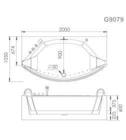 Ванна акриловая Gemy G9079