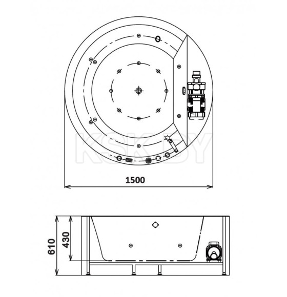 Ванна акриловая Gemy G9230 K (G9230 K) 