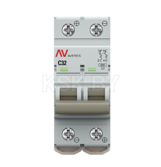 Выключатель автоматический AV-6 DC 2P 32A (C) 6kA EKF AVERES (mcb6-DC-2-32C-av) 