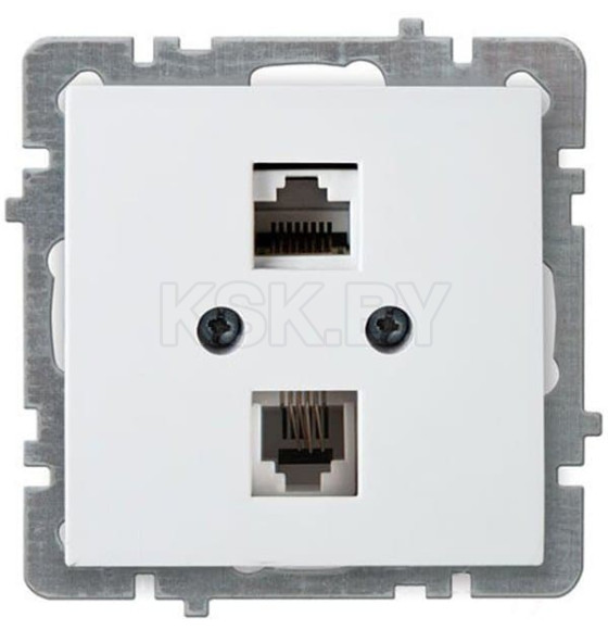Розетка комбинированная RJ45-RJ11 белая Nilson Touran (24110448) 