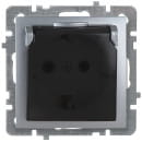 Розетка 1-я c з/к и крышкой серебро Nilson Touran (24130418) 