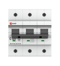 Автоматический выключатель 3P 125А (C) 15кА ВА 47-125 EKF PROxima