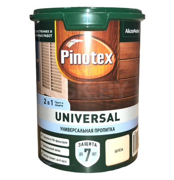 Защита для древесины  Pinotex Universal 2 в 1 береза 0,9л (5620705) 