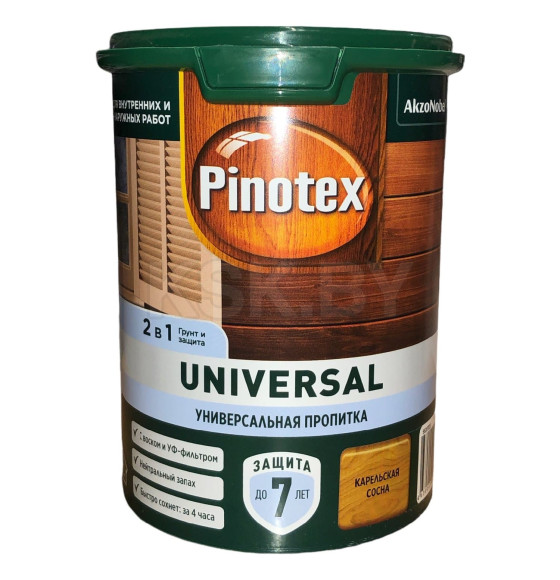 Защита для древесины  Pinotex Universal 2 в 1 карел. сосна 0,9л (5620703) 